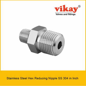 Hex Reducing Nipple SS 304 x inch