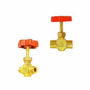 Brass Niddle Valve Male 1/2"  x 1/2"  x M  - NV1212M