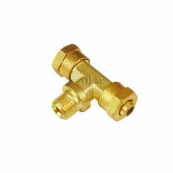 Brass P U Tee Assembly 8mm x 1/4" x 8mm  - PUT814