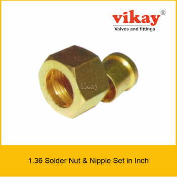 Brass Solder Nut & Nipple Set